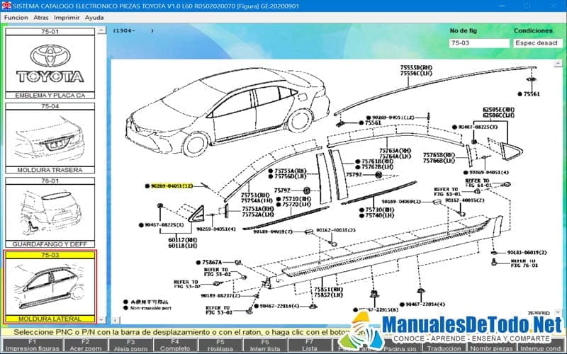 Partes de Colisión Autos Toyota EPC 2021